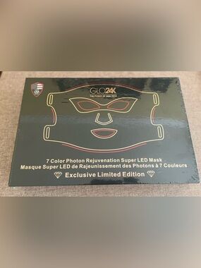 Glo24K Limited Edition 7 Color Photon Rejuvenation Suuper LED Mask NIB NEW